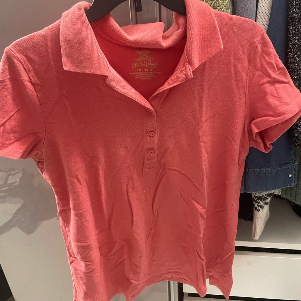 Faded Glory Coral Polo Shirt